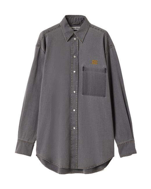 Miu Miu Gray Chambray Shirt