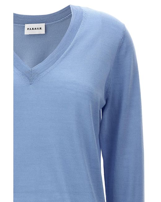 P.A.R.O.S.H. Blue Linfa Fine-Knit Jumper