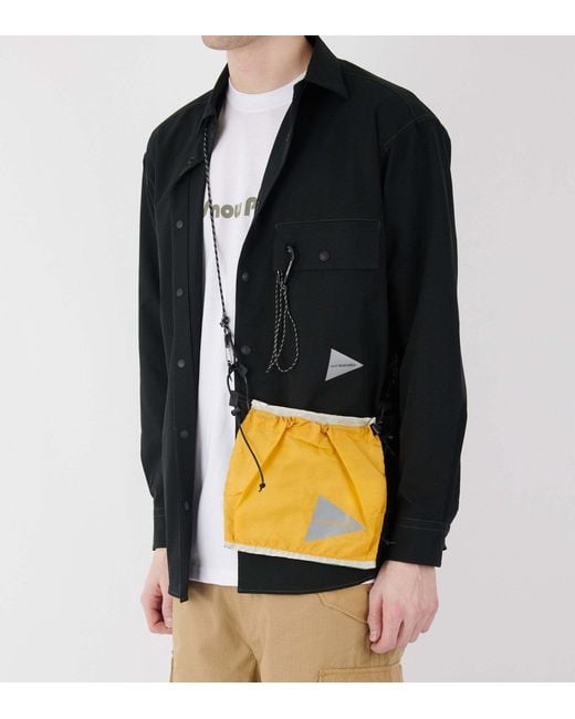 And Wander Yellow Nylon Shoulder Bag for men