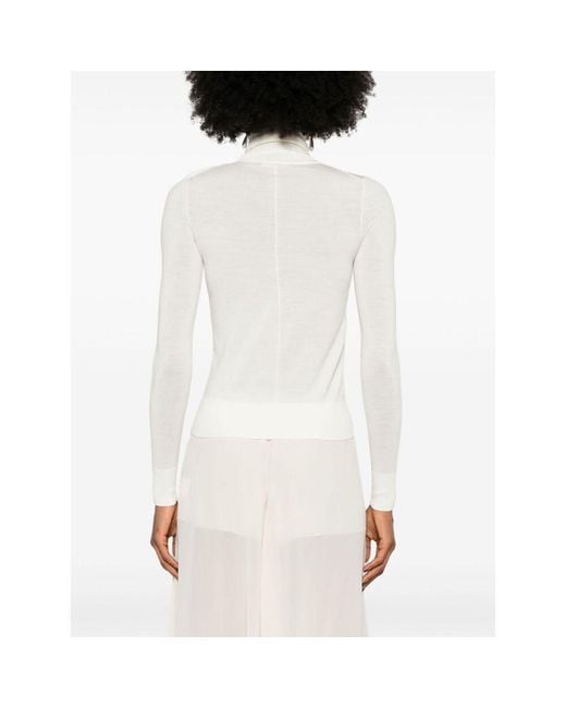 Chloé White Chloé Crewneck Long-Sleeve Top