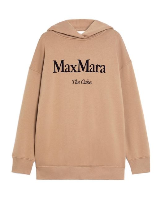 Max Mara Natural 'S Felpa Logo Detailed Long-Sleeved Hoodie