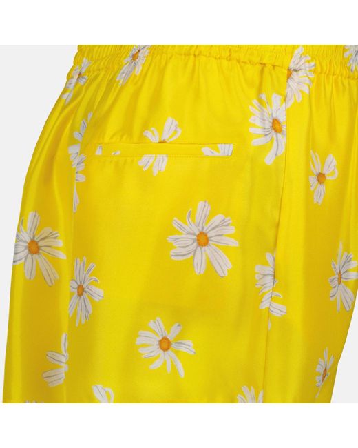 Moschino Yellow Floral-Printed Elasticated Waistband Shorts