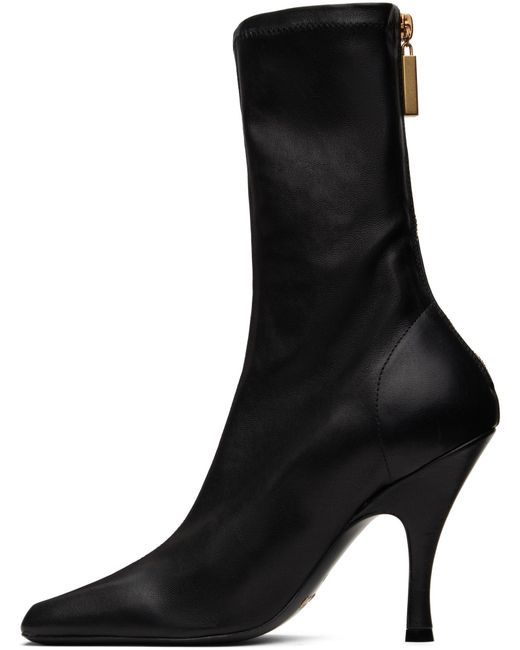 Khaite Black Eva Mid Calf Boot