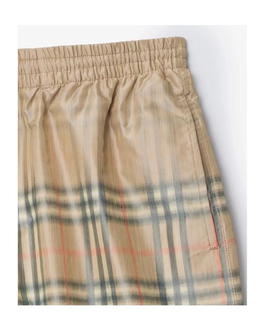 Burberry Natural Classic Swim Trunks With Aesthetic Waistband for men