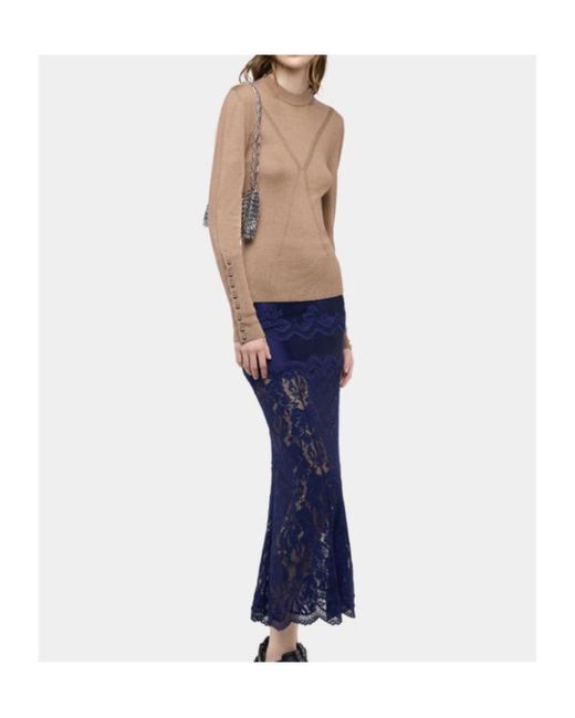Rabanne Brown Button-Cuff Long-Sleeve T-Shirt
