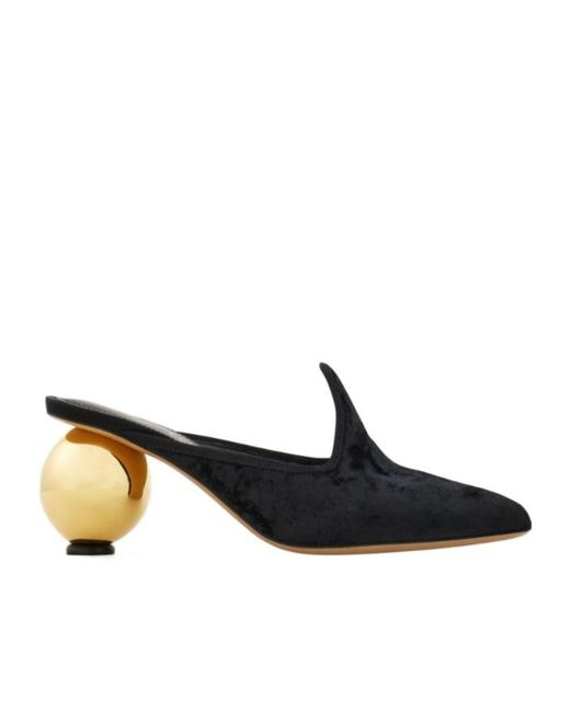 Ferragamo Black Spherical Heel Mule