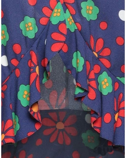 Saint Laurent Blue Floral Pattern Blouse