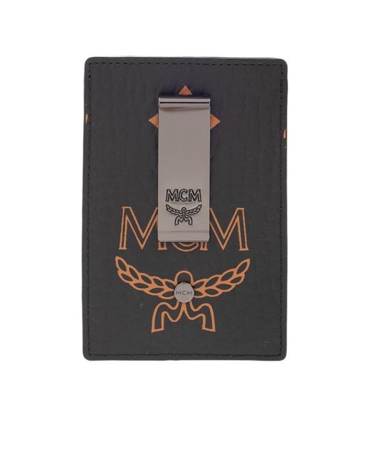 MCM Black Logo Card Holder for men