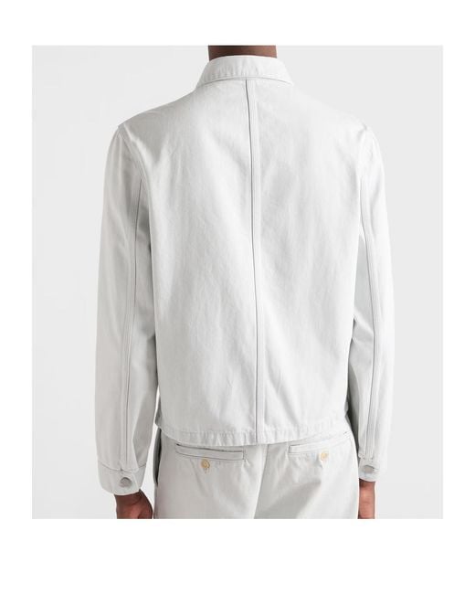 Prada White Denim Blouson Jacket for men