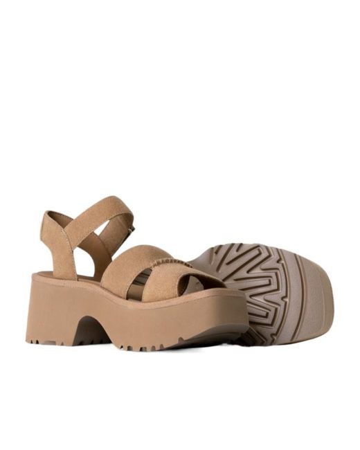 Ugg Brown 70Mm New Heights Ankle Strap Sandals
