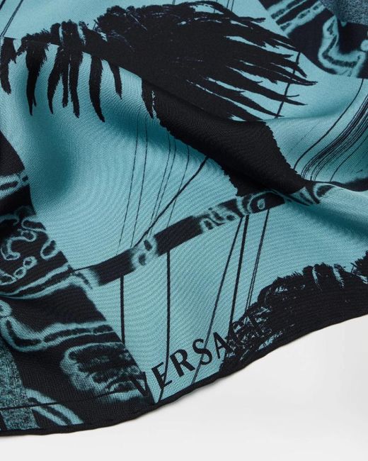 Versace Blue Lou Palm Print Backpack for men