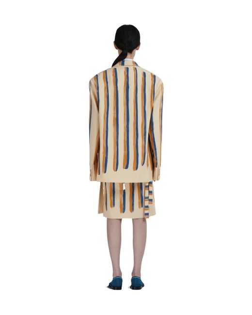Marni White Waterfall Stripe Printed Blazer