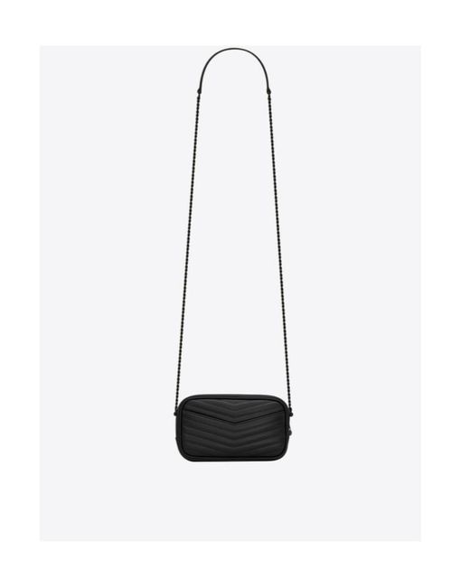 Saint Laurent White Lou Logo Plaque Mini Crossbody Bag