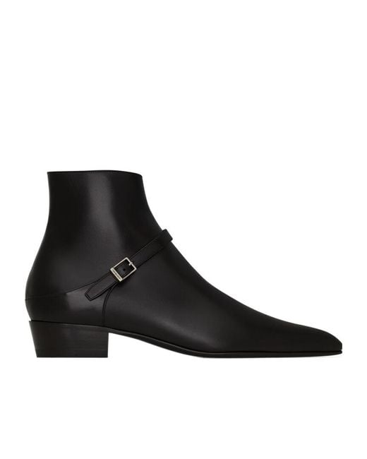 Saint Laurent Black Augustin Ankle Boots for men