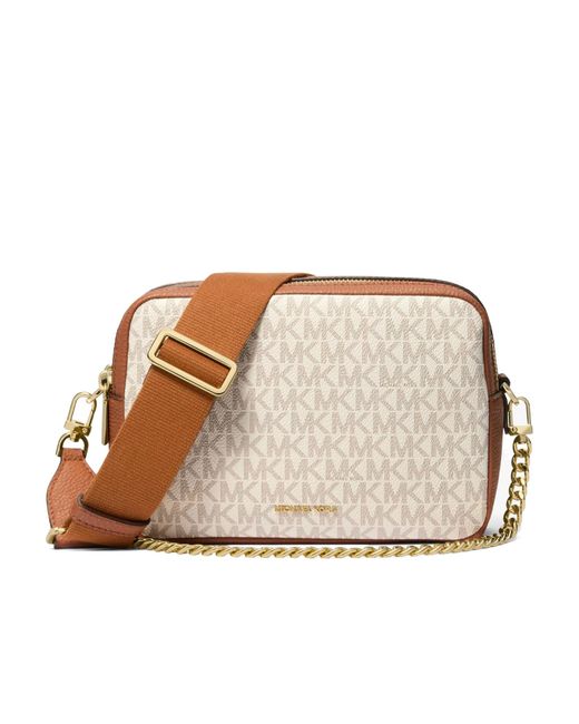 MICHAEL Michael Kors Natural Bryant Medium Signature Logo Camera Bag