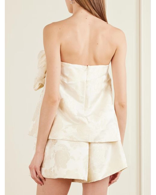 Simone Rocha Natural Gathered Flower Top