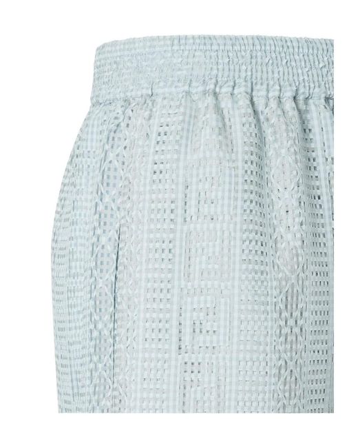 Fendi Blue Pequin Burnout Wide-Leg Pants