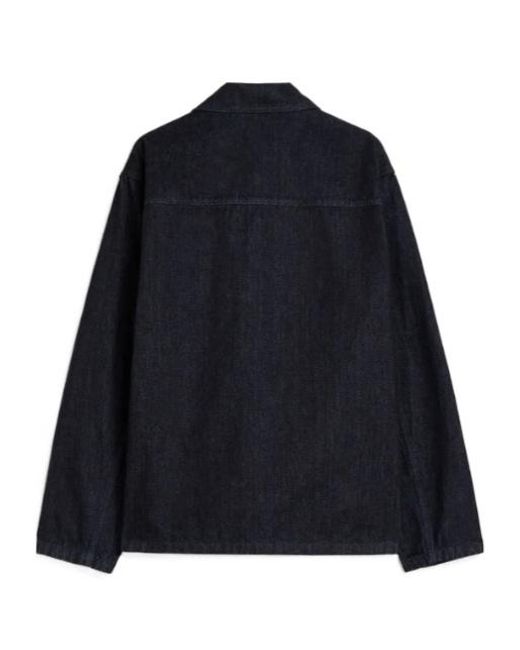 Jil Sander Blue Button Detailed Straight Hem Overshirt for men