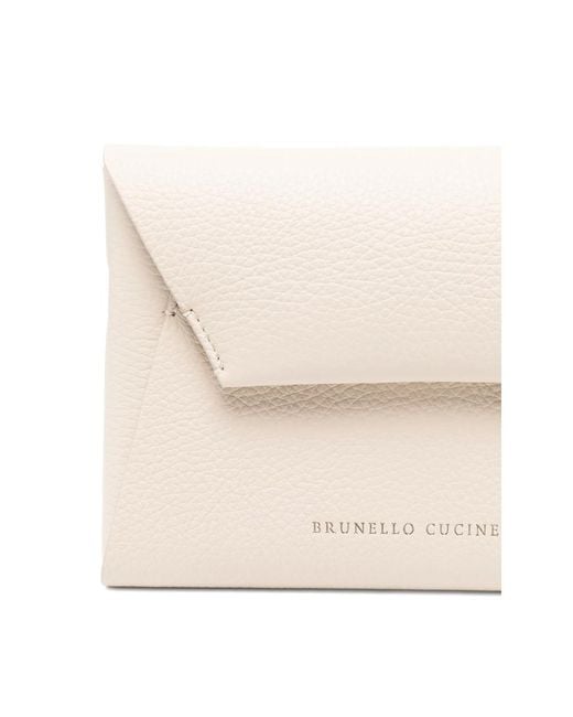 Brunello Cucinelli Natural Envelope Chain-Strap Mini Bag