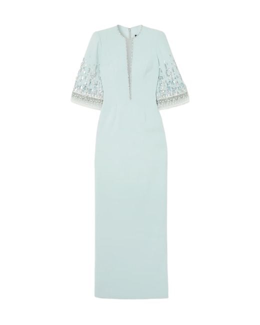 Jenny Packham Blue Casual Slim-Fit Long Dress
