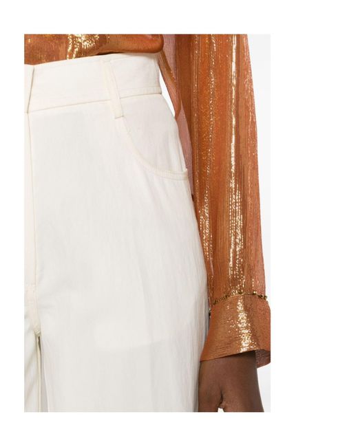 Forte_forte White Blended Back Bag Casual Pants