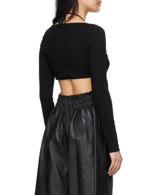 Rosetta Getty Black Long-Sleeved Blouse