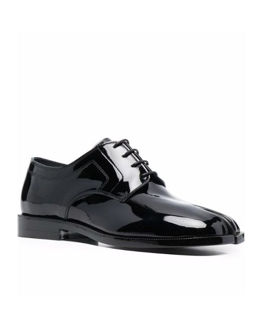 Maison Margiela Black Tabi Lace-Up Shoes