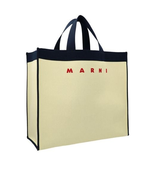 Marni Multicolor Logo Jacquard Tote Bag