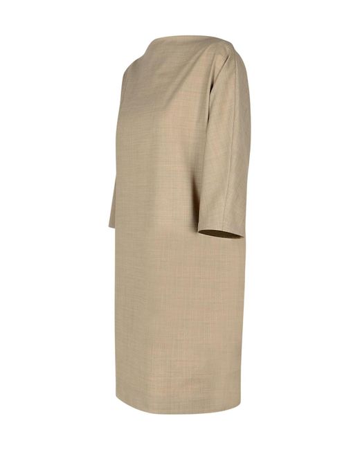 P.A.R.O.S.H. Natural P.A.R.O..H. Three Quarter Sleeved Mini Dress