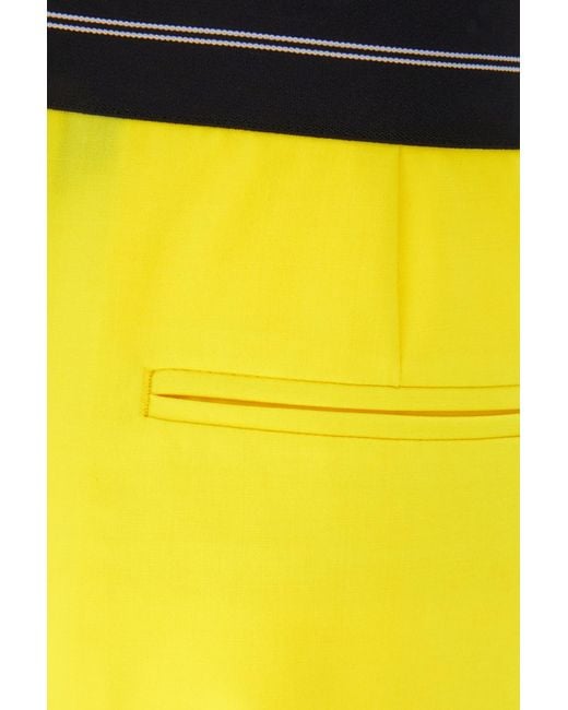 MSGM Yellow Logo Waistband Tapered Trousers