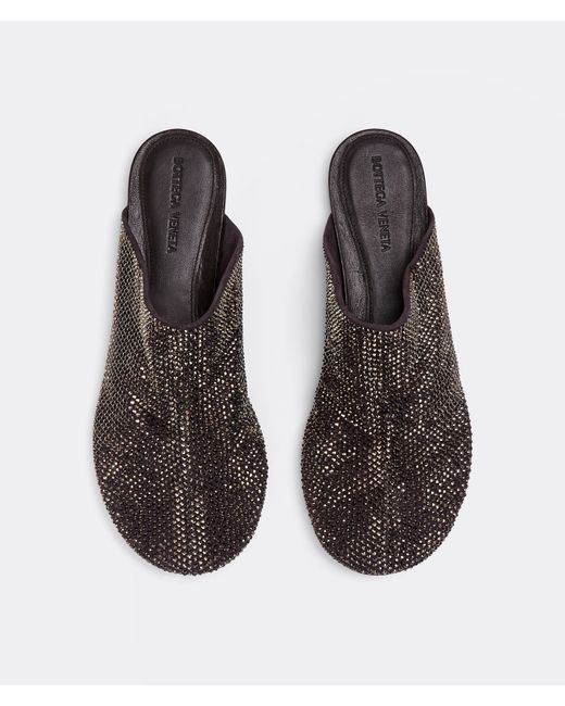 Bottega Veneta Brown Crystal Embellished Slip-On Flats
