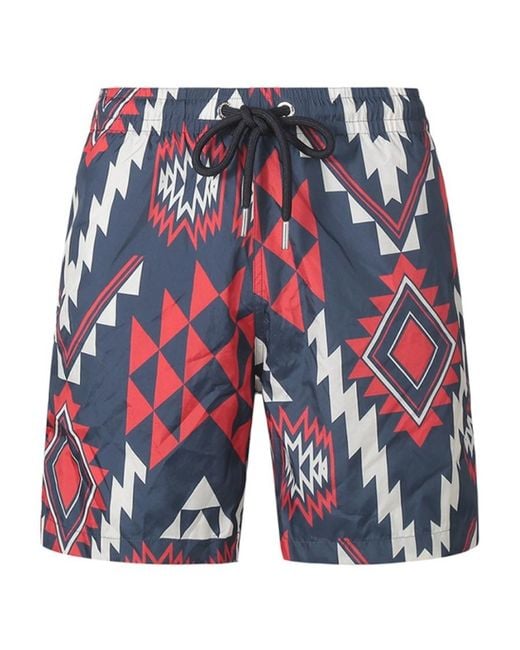 Moncler Blue Strap-Up Beach Shorts for men