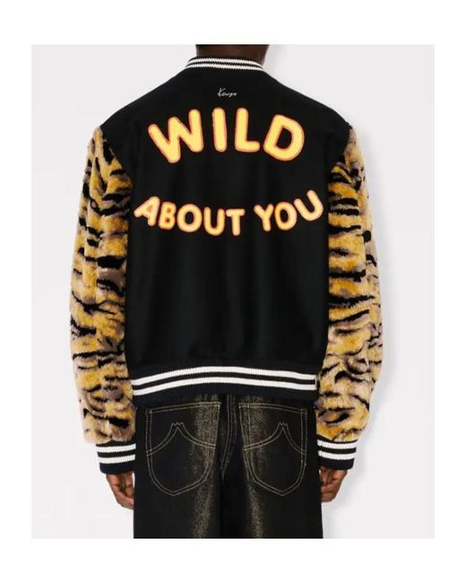 KENZO Black Tiger' Genderless Printed Varsity Jacket for men