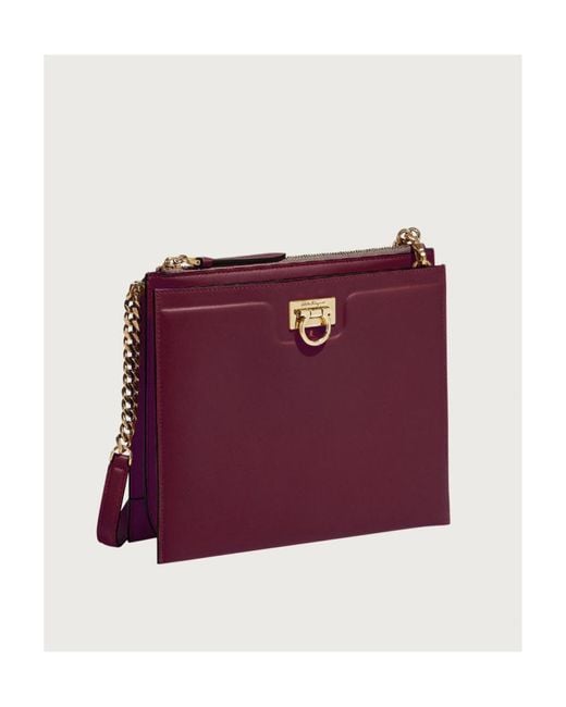 Ferragamo Purple Trifold Cross-Body Bag