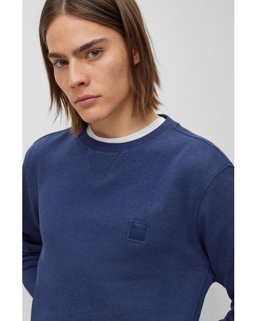 Boss Blue Long-Sleeved Sweater for men