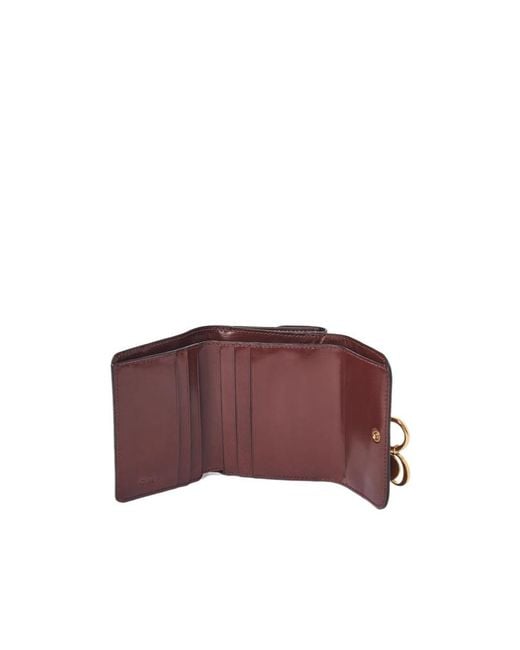 Chloé Purple Small Letter Tri-Fold Wallet