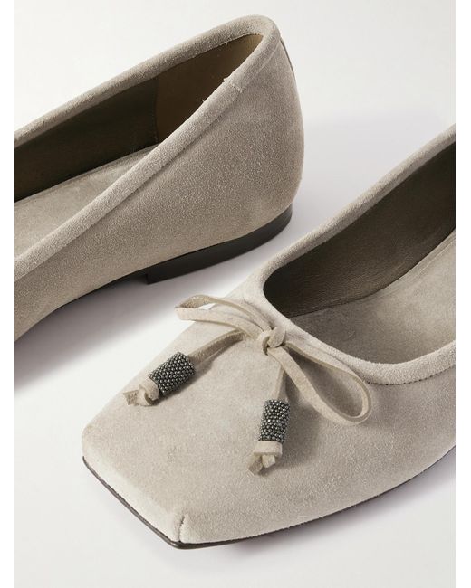 Brunello Cucinelli Multicolor Square Toe Ballet Flats