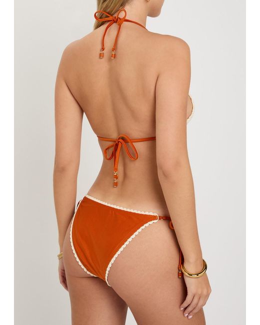 Zimmermann Red Mahon Crochet Stretch-Polyamide Bikini