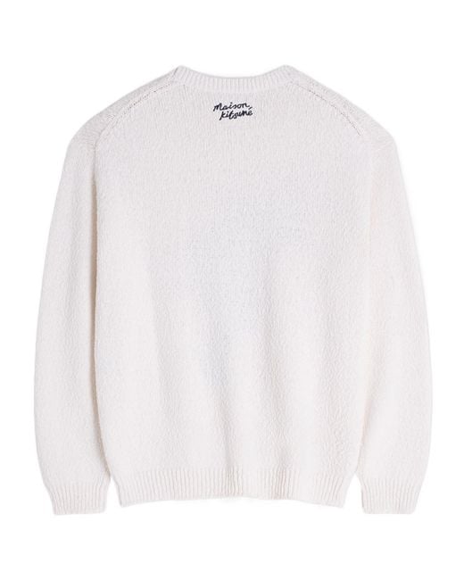 Maison Kitsuné White Maison Kitsuné Abstract Daisy Intarsia Jumper for men
