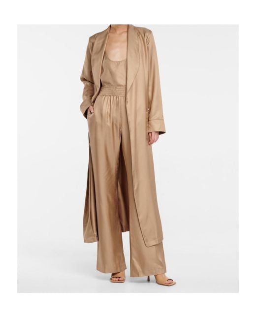 Gabriela Hearst Natural Wide-Leg Casual Pants