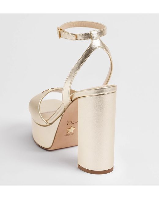 Dior White Or D-Lane Platform Sandal