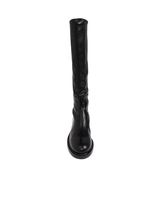 Stuart Weitzman Black Round-Toed Boots