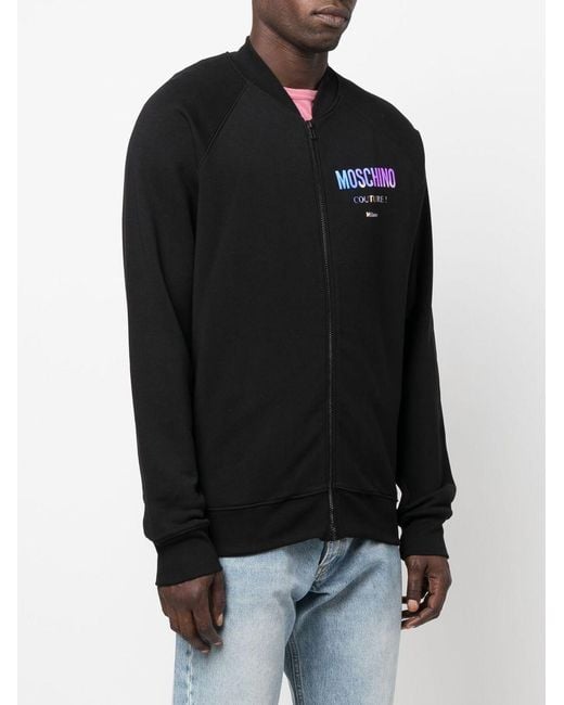 Moschino Blue Logo Baseball Jacket for men