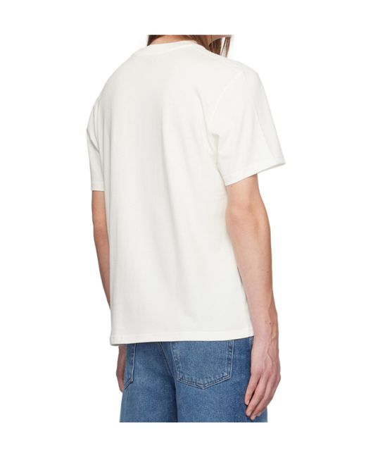 AMI White Logo Embossed Crewneck T-Shirt for men