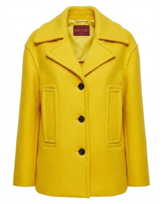 Gucci Yellow Wool Coat
