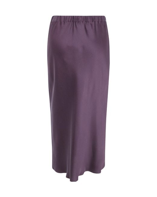 Antonelli Purple Orinoco Satin Midi Skirt