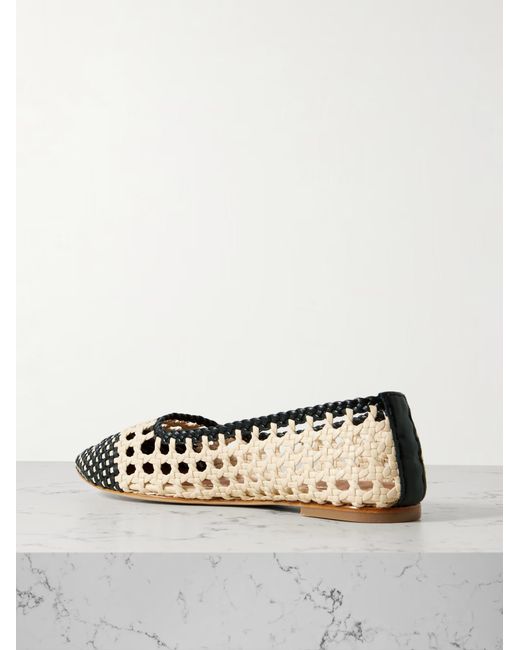 Staud Brown Nell Woven Leather Ballet Flats