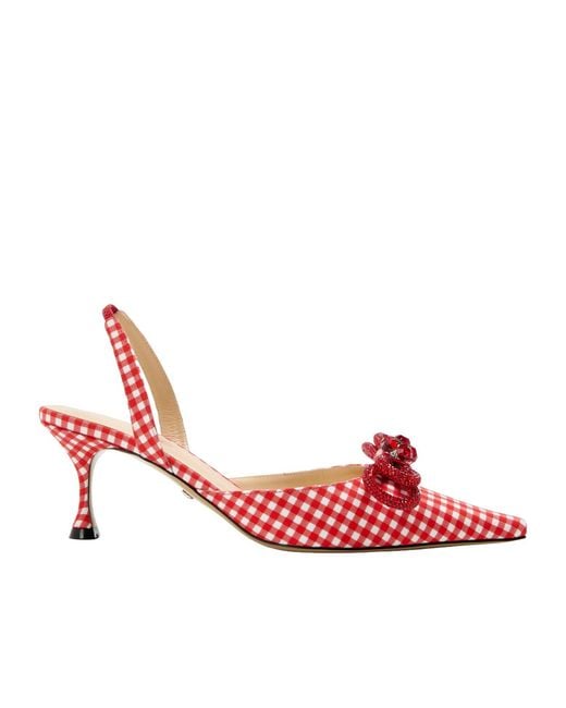 Mach & Mach Pink Polka Dot Slingbacks