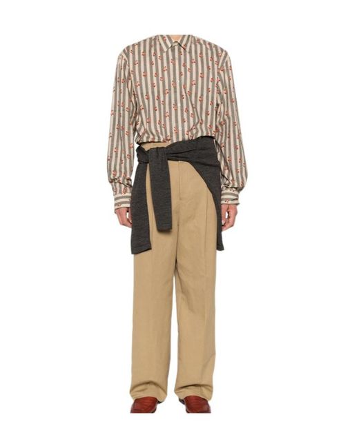Dries Van Noten Brown Long-Sleeved Shirt for men