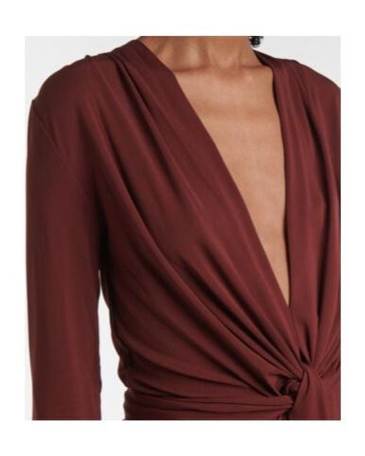 Johanna Ortiz Red Finding Yourself Draped Jersey Maxi Dress
